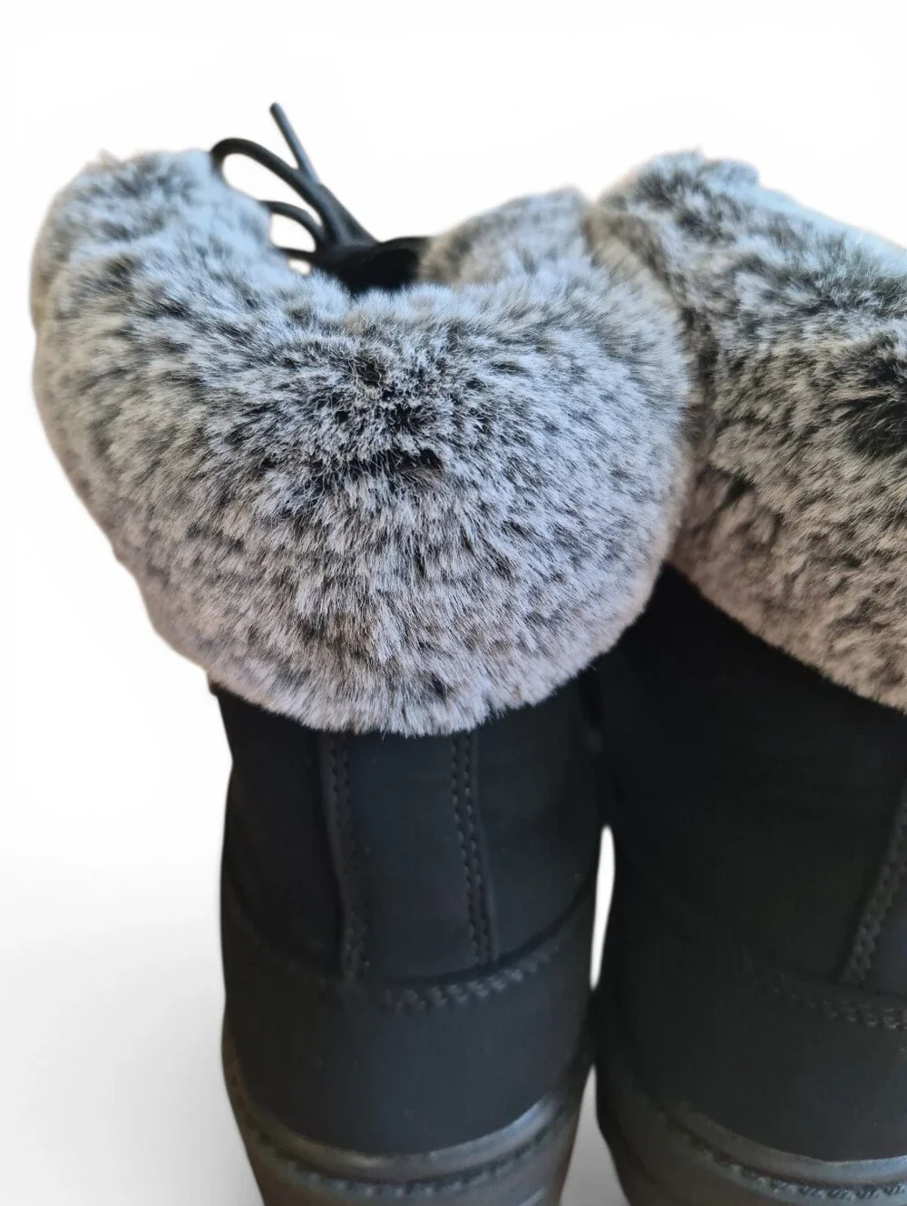 Lugz Empire Hi Fur Women's Boots Lace Up Black/Black Charcoal Size 9.5M